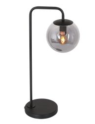 Tafellamp met rookglazen kap-3324ZW