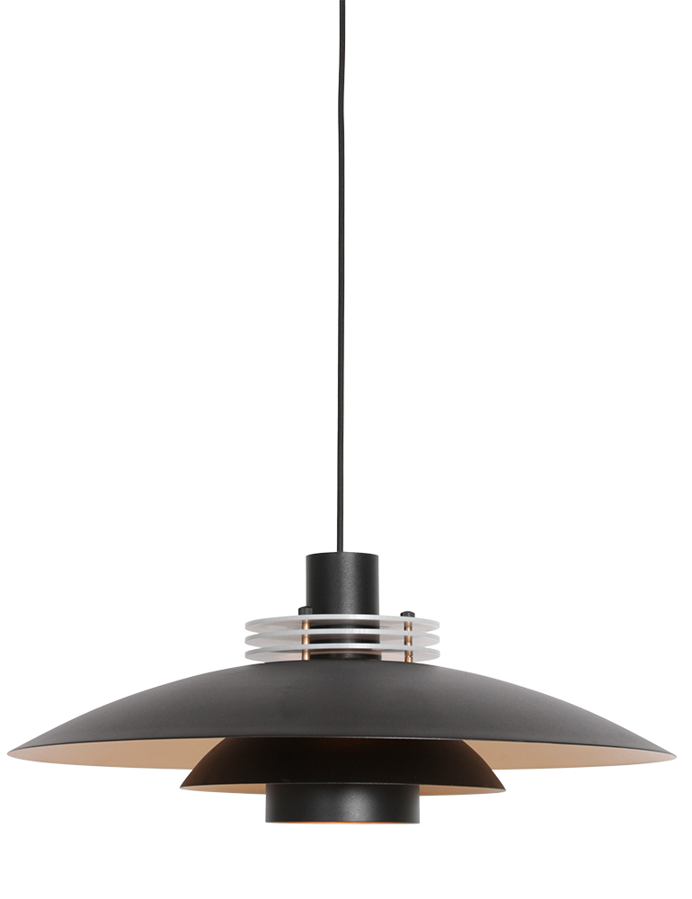 galerij microscopisch ijzer Trendy hanglamp met schotels Anne Lighting Flinter zwart - Directlampen.nl