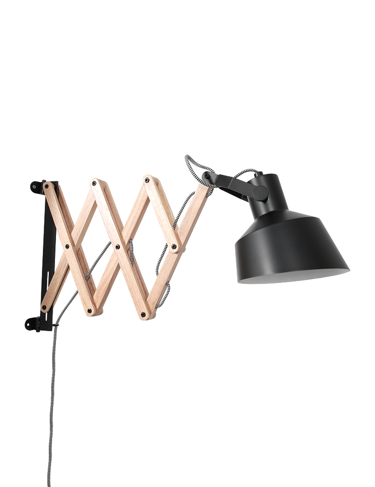 bibliotheek Overvloed Bevestigen Uittrekbare wandlamp Anne Lighting Porter zwart - Directlampen.nl