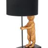 Zwart met gouden tafellamp stokstaart-7202ZW