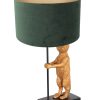 Stokstaart tafellamp met velvet kap-8226ZW