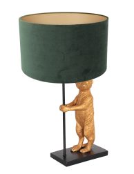 Stokstaart tafellamp met velvet kap-8226ZW