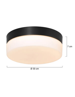 steinhauer-plafonniere-ikaro-zwart-glasmetaal-ø30cm-led-1364zw-1