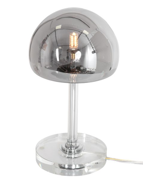 Tafellamp met rookglazen kap-3105CH