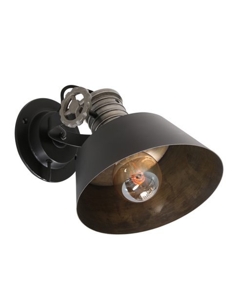 annelighting-wandlamp-sprocket-zwart-metaal-opbouwspot-e27-3357zw-1