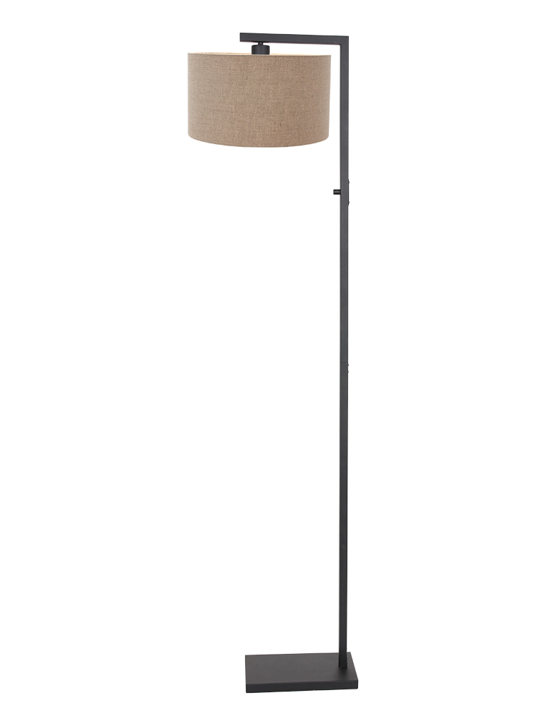 Catena ik heb nodig adelaar Zwarte vloerlamp met beige kap Steinhauer Stang - Directlampen.nl