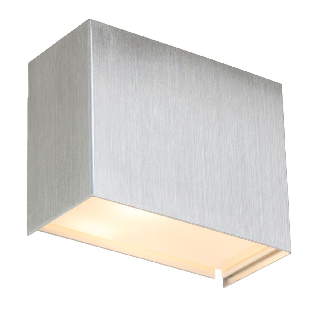 Rechthoekige wandlamp Steinhauer Box zilver
