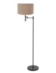 vloerlamp-steinhauer-stang-mat-zwart-met-een-beige-kap-7179zw