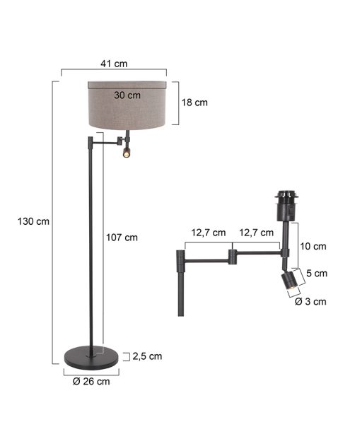 vloerlamp-steinhauer-stang-mat-zwart-met-een-beige-kap-7179zw-7