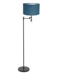 vloerlamp-steinhauer-stang-mat-zwart-met-een-blauwe-kap-7192zw-1