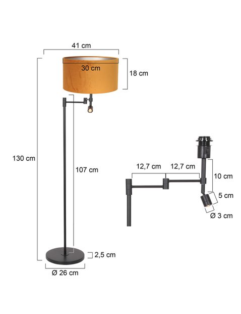 vloerlamp-steinhauer-stang-mat-zwart-met-een-gouden-kap-7191zw-7