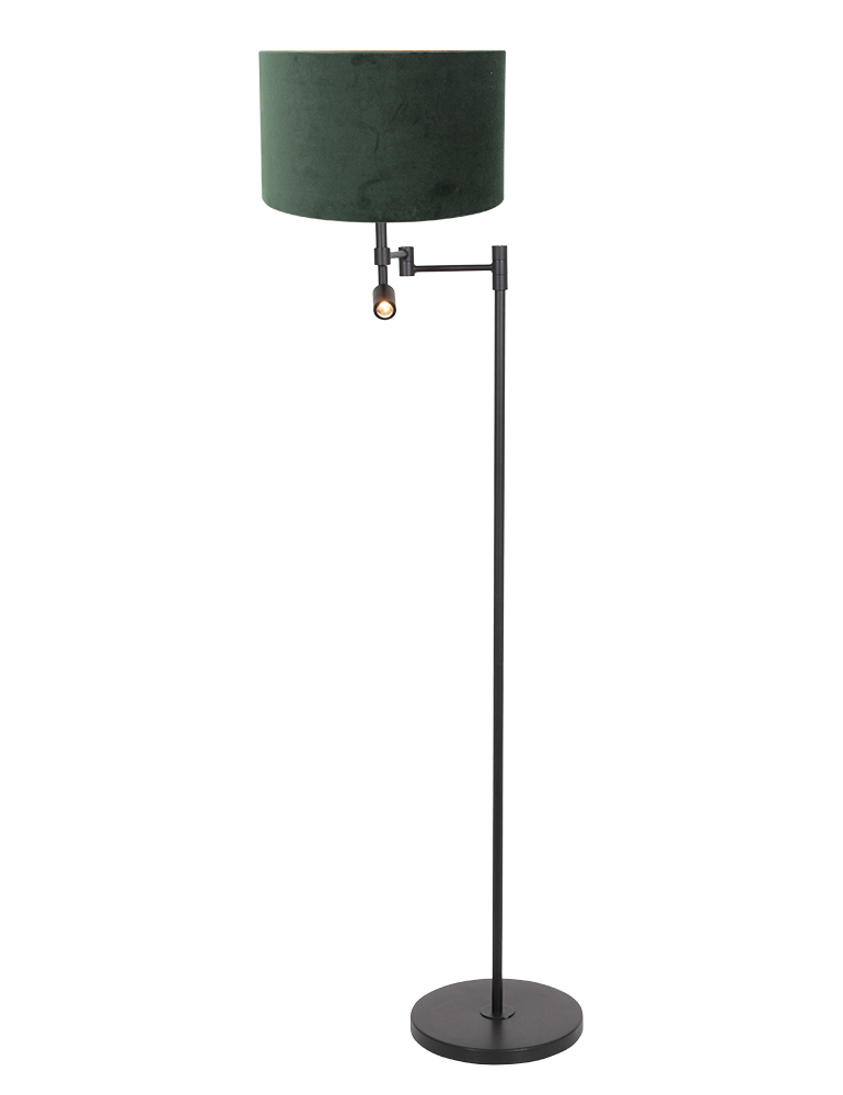 vloerlamp-steinhauer-stang-mat-zwart-met-een-groene-kap-7181zw