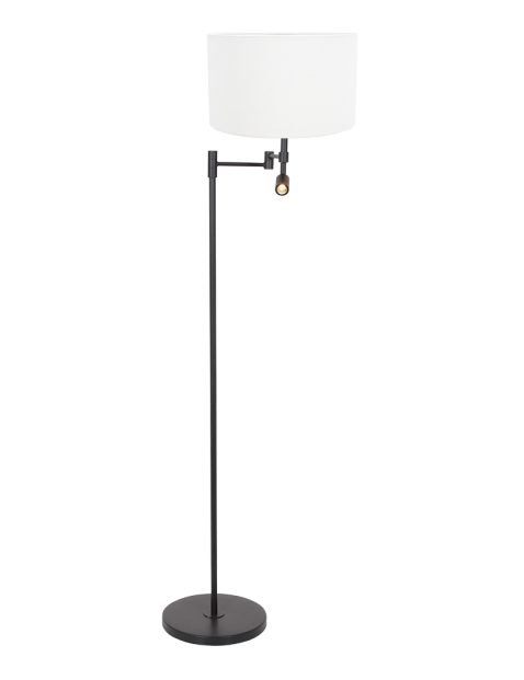 vloerlamp-steinhauer-stang-mat-zwart-met-een-witte-kap-7178zw-1