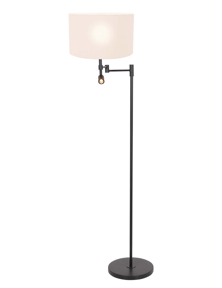 vloerlamp-steinhauer-stang-mat-zwart-met-een-witte-kap-7178zw