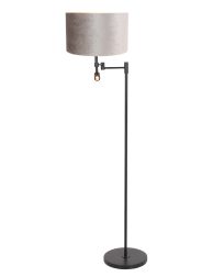 vloerlamp-steinhauer-stang-mat-zwart-met-een-zilveren-kap-7190zw