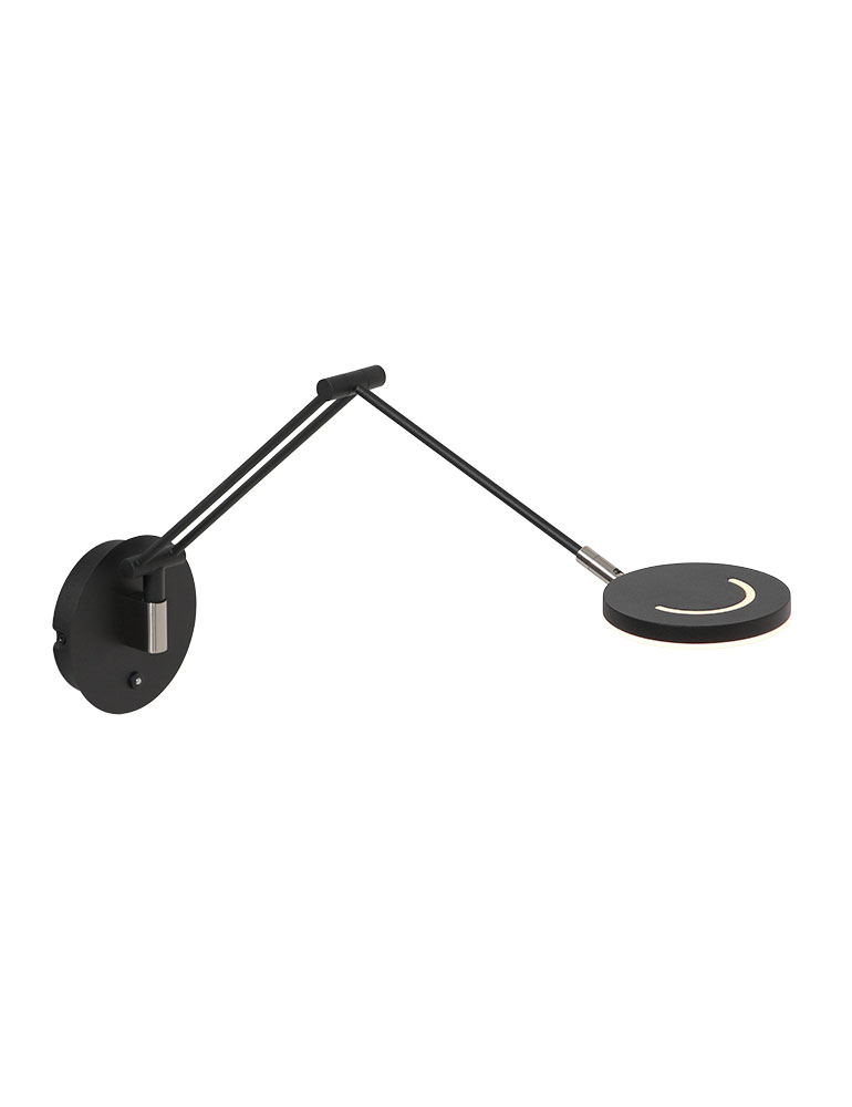 wandlamp-steinhauer-soleil-mat-zwart-/-mat-glas-3259zw