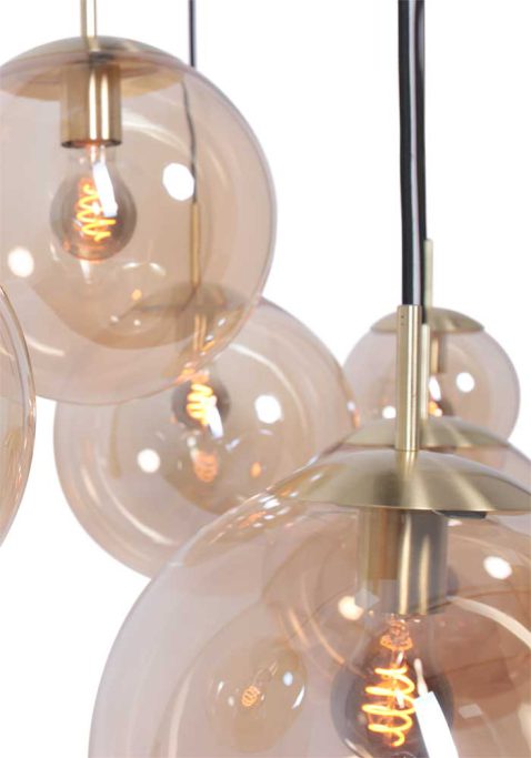 hanglamp-steinhauer-bollique-geborsteld-zwart-metaal-amberkleurig-glas-3499me-6