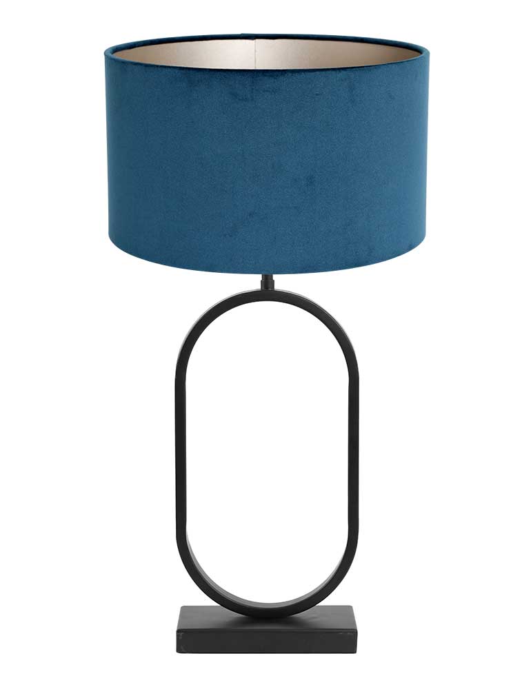 Sanders Bron idioom Vensterbank lamp met blauwe kap Light & Living Jamiri zwart -  Directlampen.nl