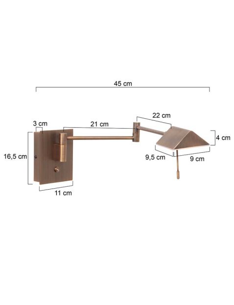wandlamp-steinhauer-retina-geborsteld-brons-3402br-7