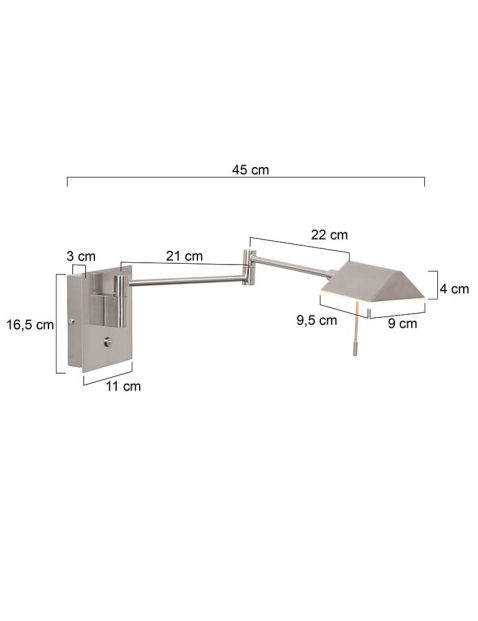 wandlamp-steinhauer-retina-geborsteld-staal-3402st-7