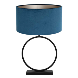 blauwe-lampenkap-met-zwart-armatuur-light-living-liva