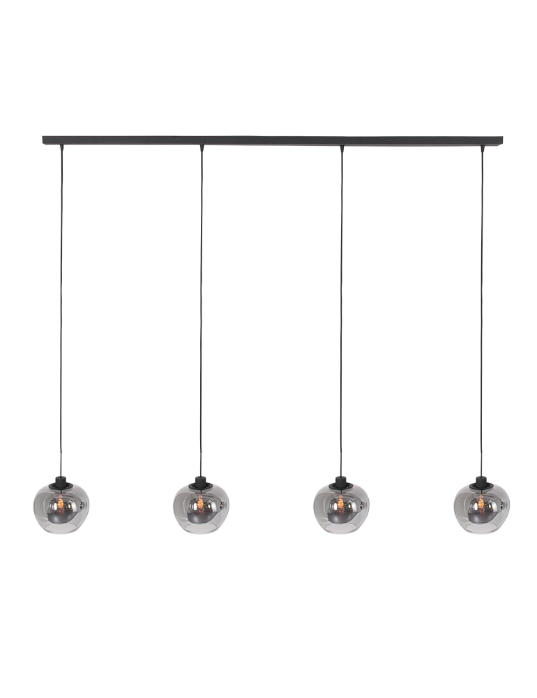 hanglamp-steinhauer-lotus-smokeglas-en-zwart-1900zw