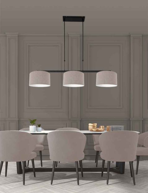 hanglamp-steinhauer-stang-geborsteld-zwart-met-grijsbeige-kappen-3462zw-2