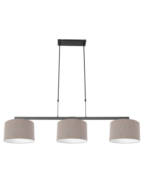 hanglamp-steinhauer-stang-geborsteld-zwart-met-grijs/beige-kappen-3462zw
