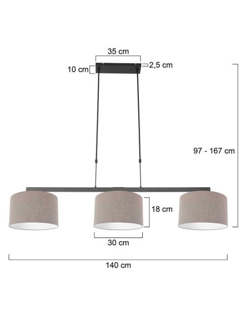 hanglamp-steinhauer-stang-geborsteld-zwart-met-grijsbeige-kappen-3462zw-7