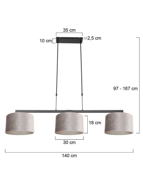 hanglamp-steinhauer-stang-geborsteld-zwart-met-grijze-kappen-3459zw-7