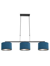 hanglamp-steinhauer-stang-geborsteld-zwart-met-velours-blauwe-kappen-3464zw