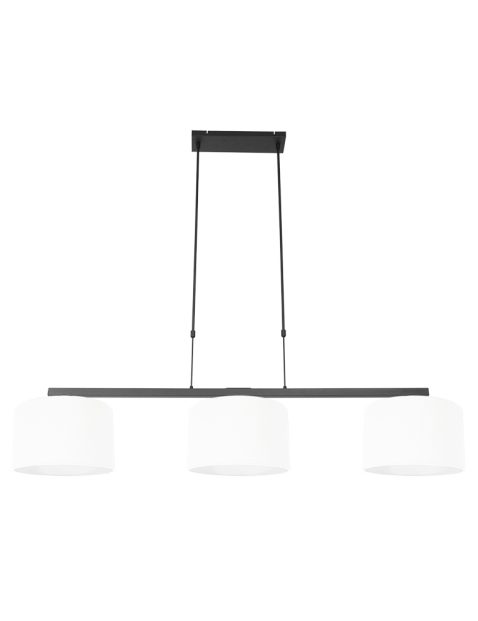 hanglamp-steinhauer-stang-geborsteld-zwart-met-witte-kappen-3458zw