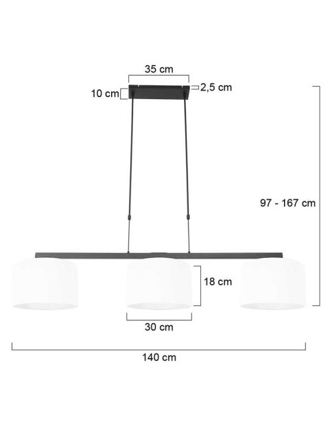 hanglamp-steinhauer-stang-geborsteld-zwart-met-witte-kappen-3458zw-7