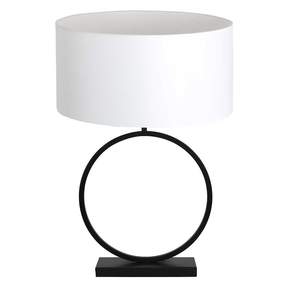 matte-lampenvoet-met-witte-kap-light-living-liva-zwart