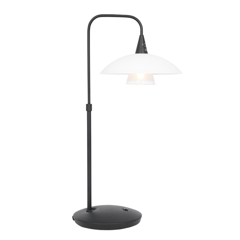 Moderne metalen zwarte tafellamp Steinhauer Tallerken