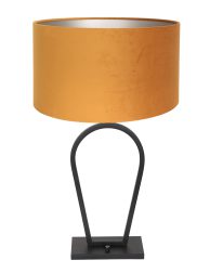 tafellamp-steinhauer-stang-geborsteld-zwart-met-gouden-kap-3506zw