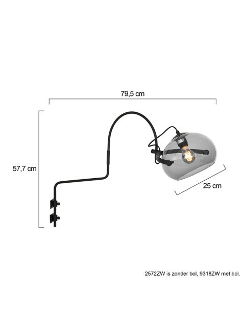annelighting-wandlamp-holgarsøn-zwart-metaal-leeslamp-e27-2572zw-1