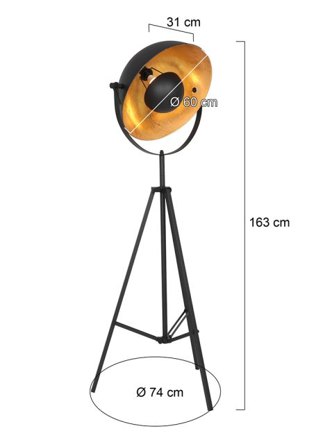 vloerlamp-mexlite-sunflower-goud-en-zwart-3664zw-7