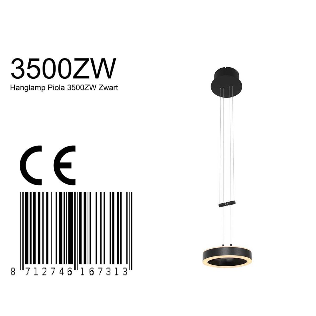 Hanglamp met ronde lamp zwart Steinhauer Piola - Afbeelding 17