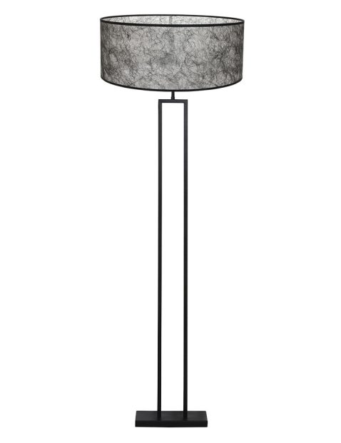 industrieel/moderne-staande-lamp-met-doorzichtige-donkere-kap-vloerlamp-light-&-living-shiva-zwart-3815zw