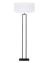 industrieel/moderne-vloerlamp-lamp-met-strakke-witte-kap-vloerlamp-light-&-living-shiva-wit-en-zwart-3813zw