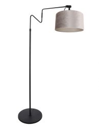 matte-moderne-staande-lamp-met-grijze-kapvloerlamp-steinhauer-linstrøm-zilver-en-zwart-3731zw