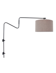 strakke-wandlamp-met-donkergrijze-kap-steinhauer-linstrom-bruin-en-zwart