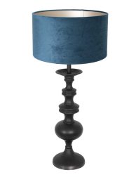 klassieke-zwarte-lamp-met-blauwe-kap-tafellamp-anne-light-&-home-lyons-blauw-en-zwart-3488zw