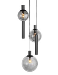 5-lichts-zwarte-hanglamp-met-rookglas-hanglamp-steinhauer-bollique-mat-zwart-met-smoke-glas-3800zw