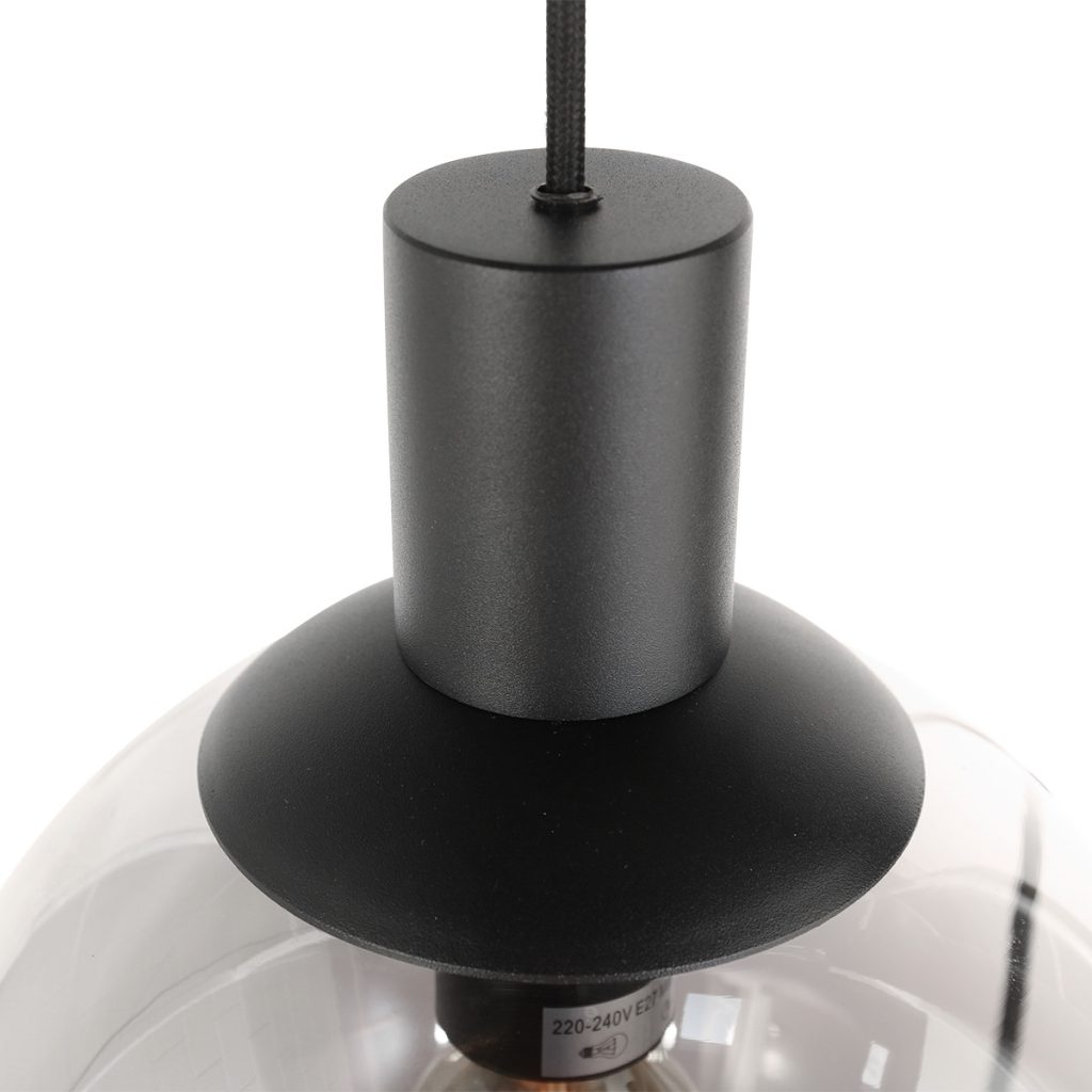 Hanglamp 5-lichts verticaal glasbollen/kokers zwart Steinhauer Bollique led - Afbeelding 2