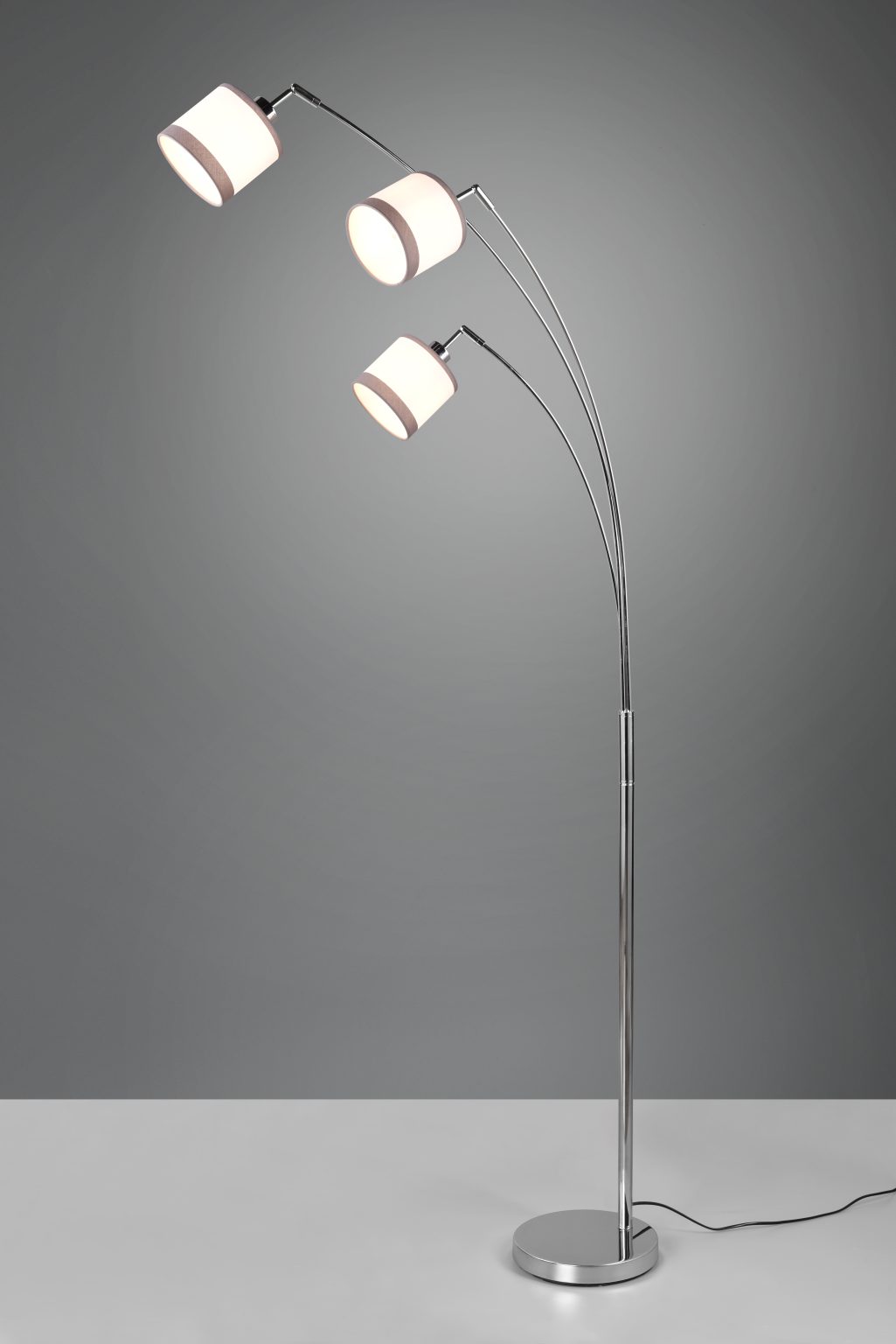 Moderne vloerlamp chroom met wit Davos - Afbeelding 2