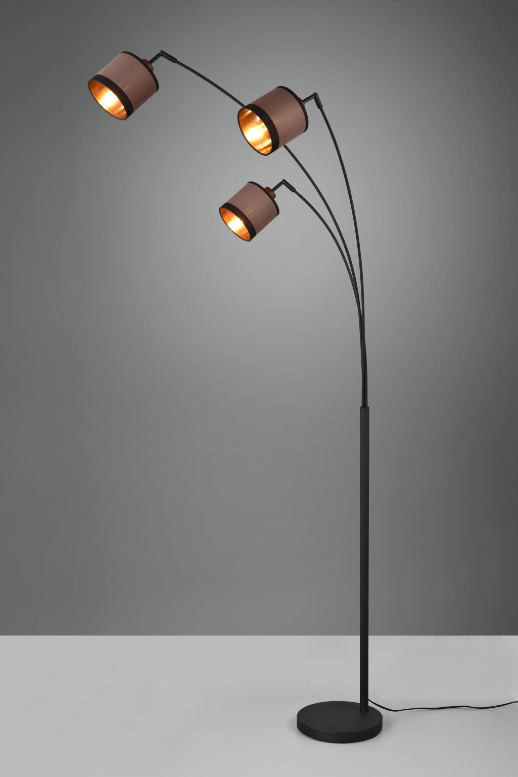 Moderne zwart met gouden vloerlamp Davos - Afbeelding 2