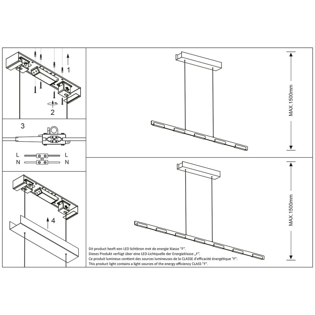 Zwarte brede moderne hanglamp Steinhauer Bloc - Afbeelding 3
