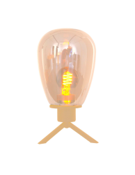 hoge-tafellamp-met-roseglas-tafellamp-steinhauer-reflexion-mat-zwart-amberkleurig-glas-messing-afwerking